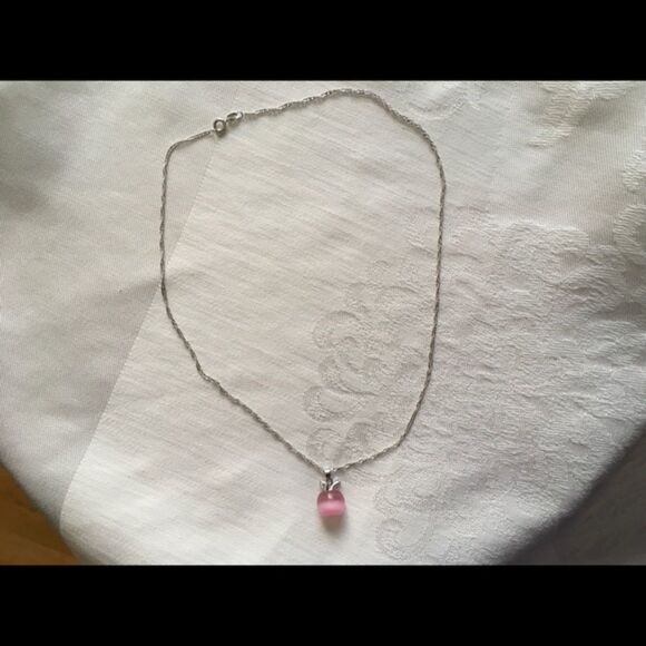 Pink Opal Apple Pendant Necklace - Picture 3 of 3